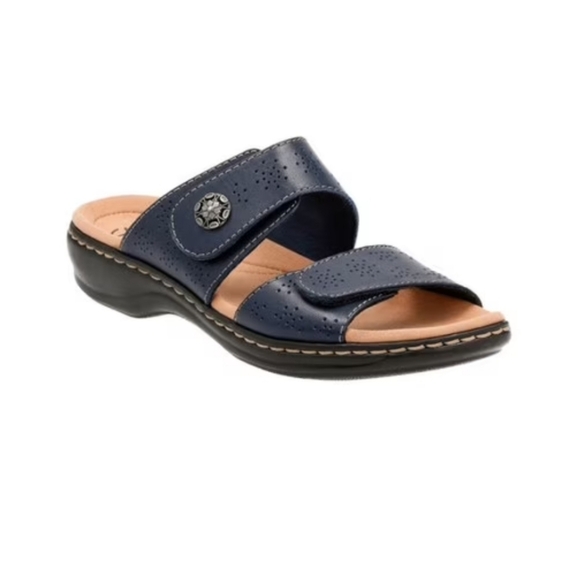 Clarks Women's Dark Blue Slide Sandals - Picture 1 of 2